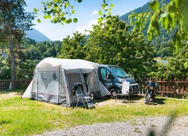 Campsite Völlan pitches truck tent motorcycle