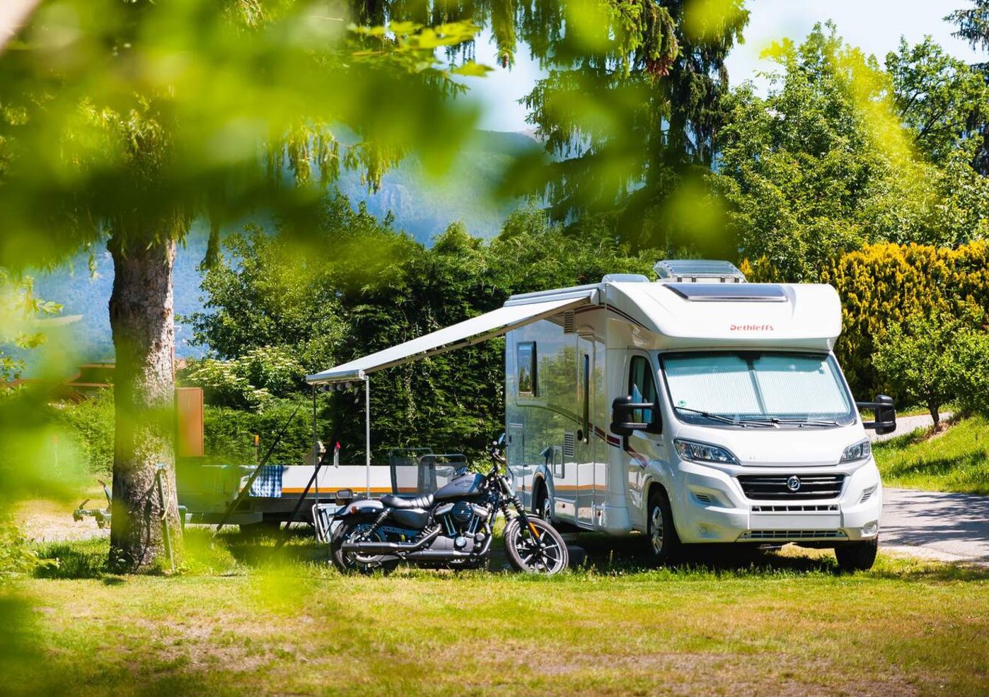 Stellplatz Wohnmobil Motorrad Camping Völlan Lana
